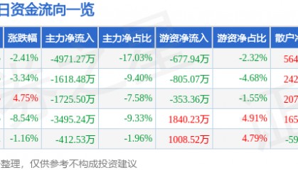 福昕软件（688095）8月13日主力资金净卖出4971.27万元