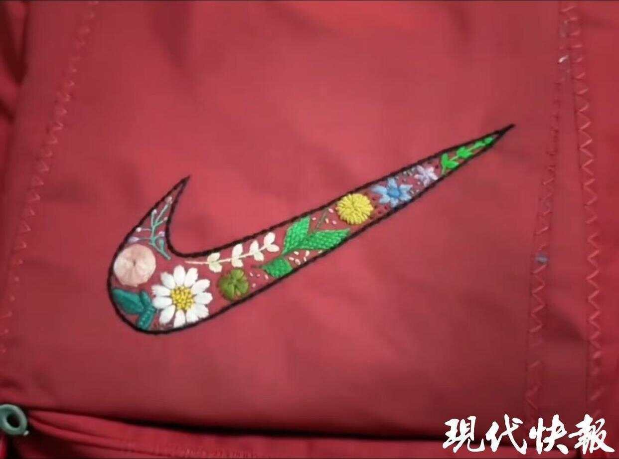 妈妈亲手缝的耐克书包火了 耐克留言缝得真棒,还送上了礼物